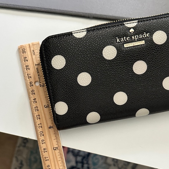 Kate Spade Black and White Polka Dot Zip Wallet - Picture 8 of 8